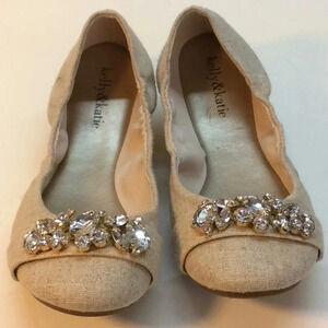 Kelly & Katie Beige Flats with Rhinestones Size 8